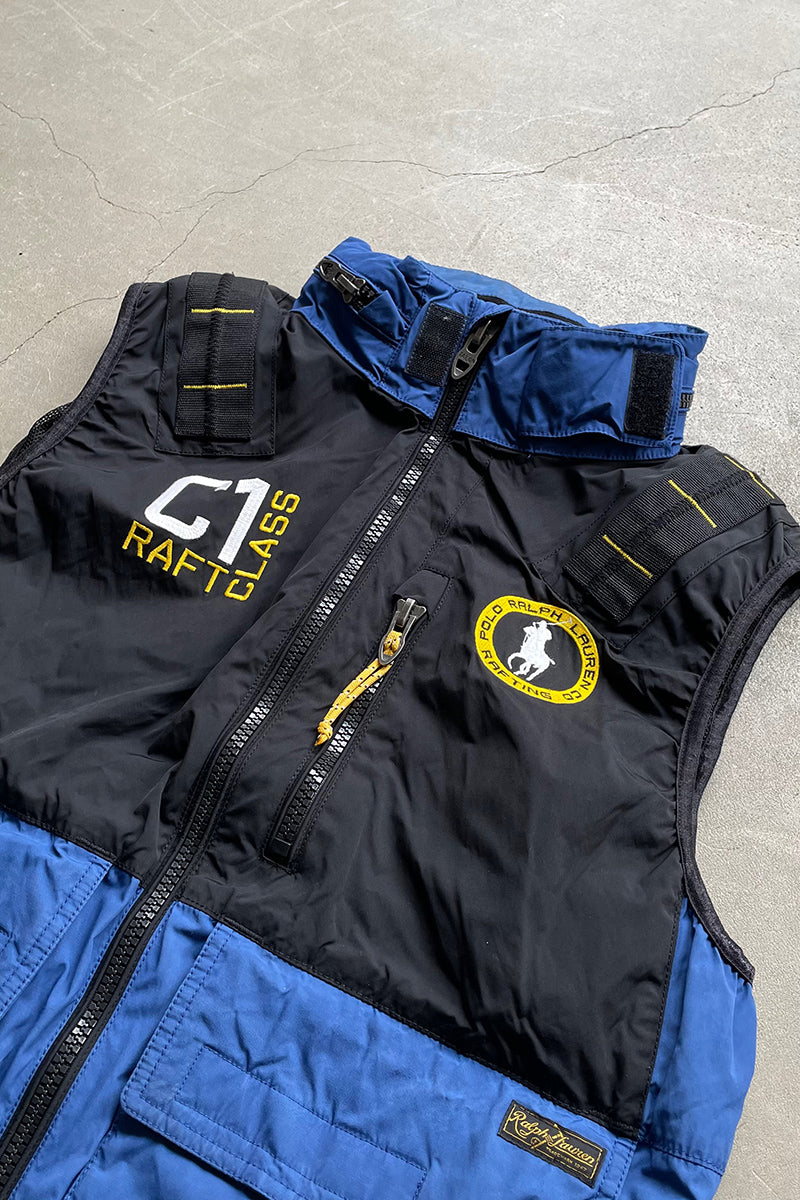 90'S RAFTING GUIDE NYLON VEST / BLACK [SIZE: XL USED]