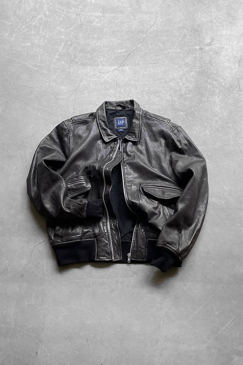 07'S G-1 TYPE LAMB LEATHER JACKET / BLACK [SIZE: XL USED]