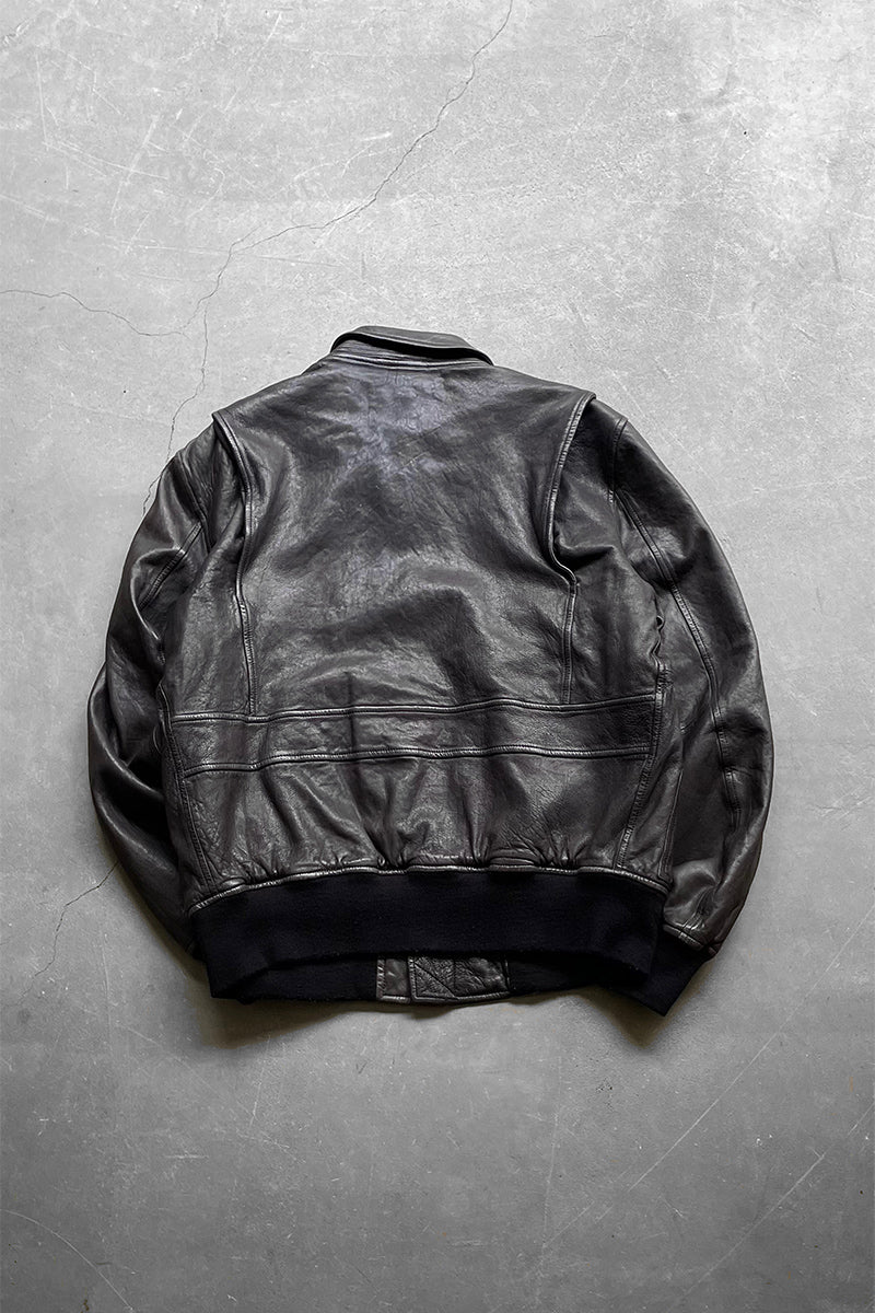 07'S G-1 TYPE LAMB LEATHER JACKET / BLACK [SIZE: XL USED]