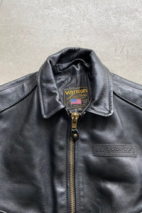 MADE IN USA LEATHER JACKET / BLACK [SIZE: 34 USED]