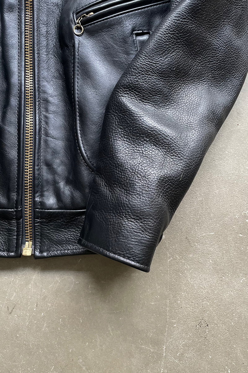 MADE IN USA LEATHER JACKET / BLACK [SIZE: 34 USED]