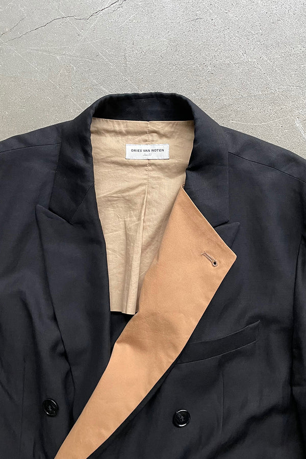 DOUBLE TAILORED JACKET / BLACK [SIZE: 50 USED]