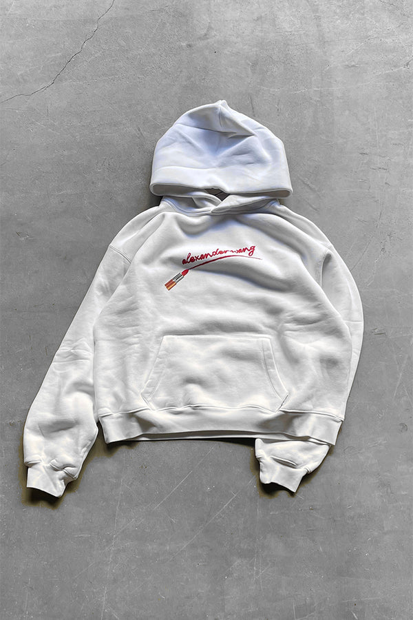 MADE IN PORTUGAL LIPSTICK SWEAT HOODIE / WHITE [SIZE: M USED]