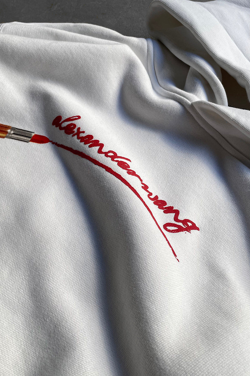 MADE IN PORTUGAL LIPSTICK SWEAT HOODIE / WHITE [SIZE: M USED]