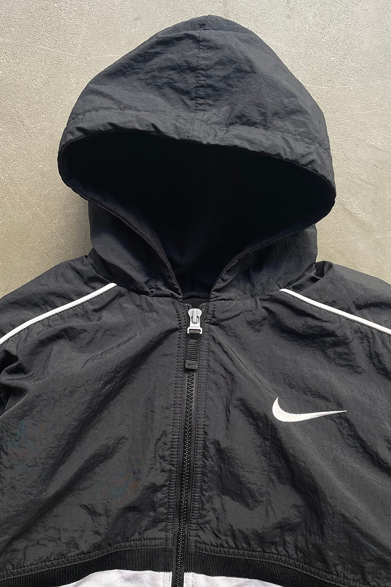 90s ZIP HOODIE PUFF JACKET / BLACK [SIZE: L USED]