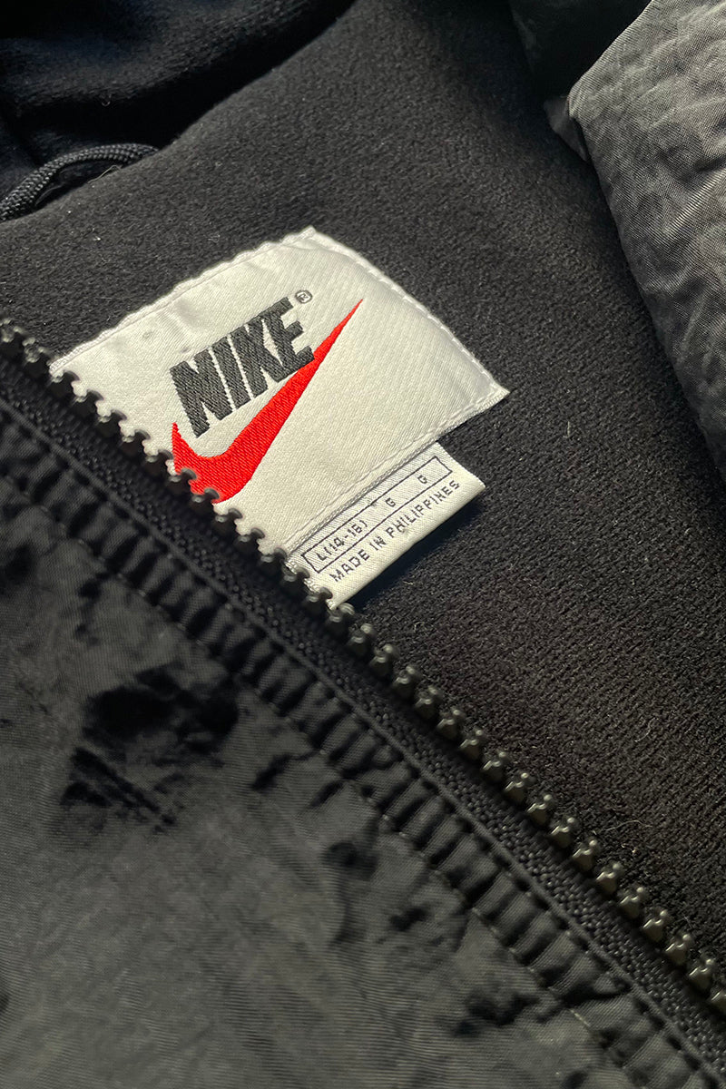 90s ZIP HOODIE PUFF JACKET / BLACK [SIZE: L USED]