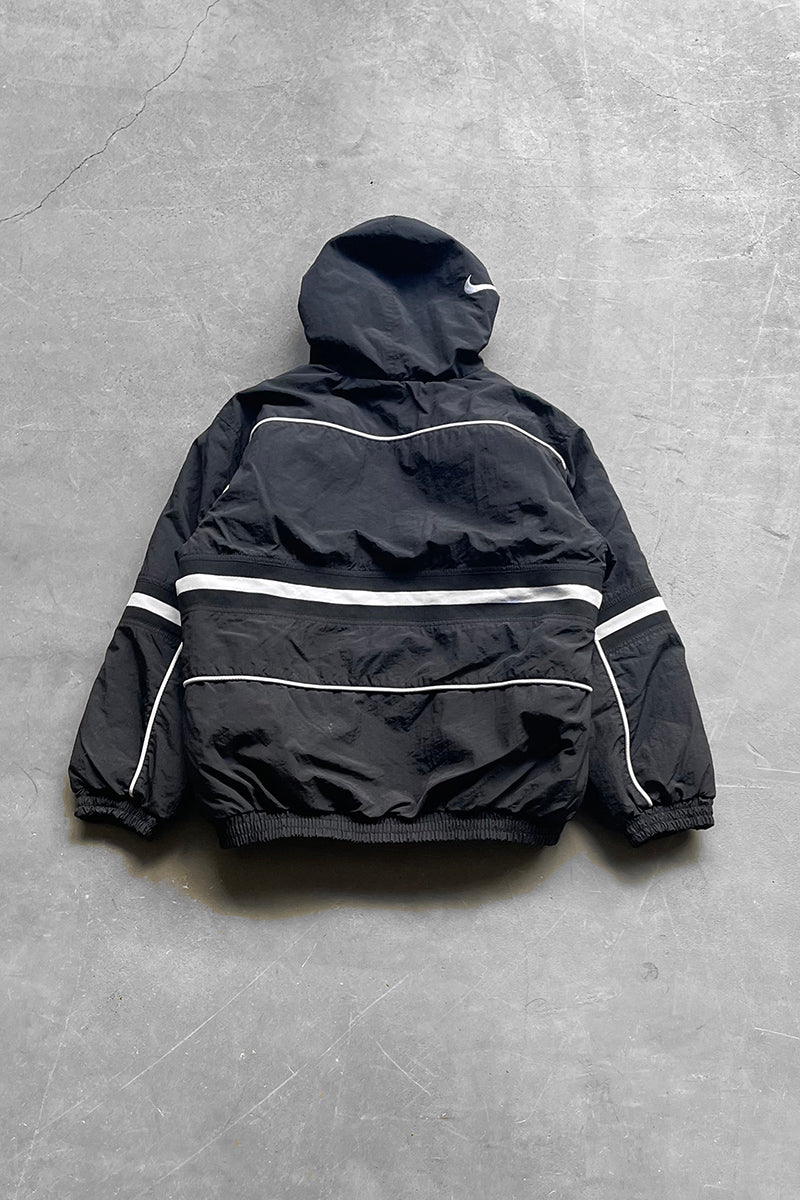 90s ZIP HOODIE PUFF JACKET / BLACK [SIZE: L USED]