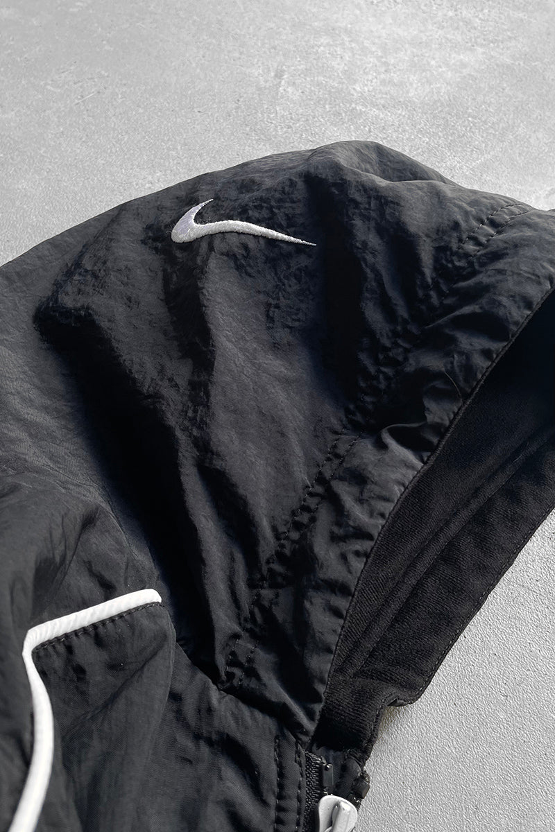 90s ZIP HOODIE PUFF JACKET / BLACK [SIZE: L USED]