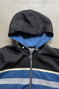 90'S SILVER TAB ZIP NYLON JACKET / BLACK [SIZE: M USED]