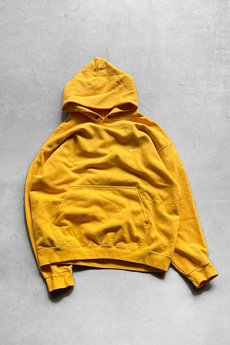 MADE IN MEXICO 90'S ONE POINT LOGO SWEAT HOODIE / YELLOW [SIZE: M USED]