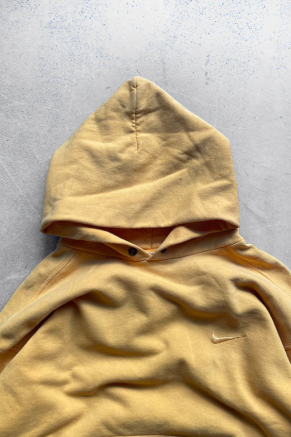 MADE IN MEXICO 90'S ONE POINT LOGO SWEAT HOODIE / YELLOW [SIZE: M USED]