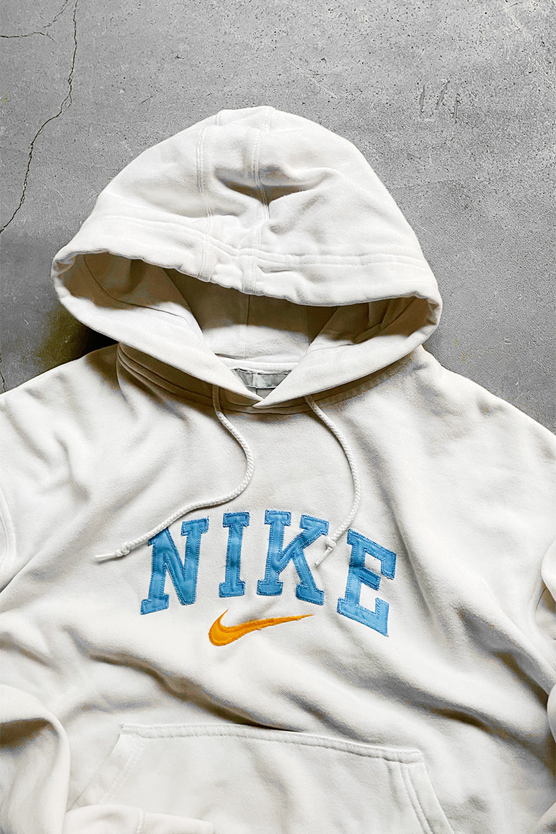 Y2K EARLY 00'S HOODIE SWEATSHIRT / WHITE [SIZE: S USED]