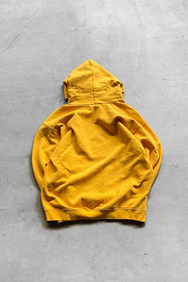 MADE IN MEXICO 90'S ONE POINT LOGO SWEAT HOODIE / YELLOW [SIZE: M USED]