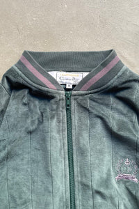 90'S LE CONNAISSEUR VELOUR TRACK JACKET / GREEN [SIZE: M USED]