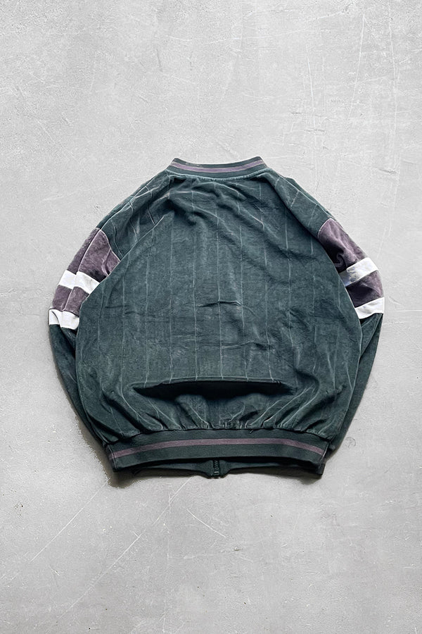 90'S LE CONNAISSEUR VELOUR TRACK JACKET / GREEN [SIZE: M USED]