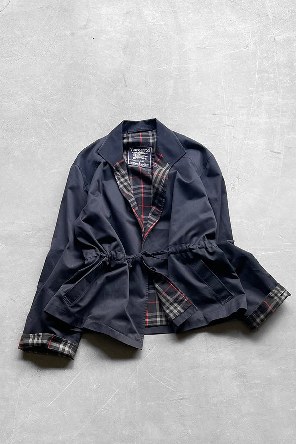 MADE IN ENGLAND 60s-70s GOWN JACKET / NAVY [SIZE: S USED]