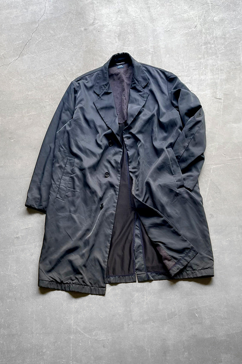 MADE IN ITALY 80'S NYLON COAT / NAVY [SIZE: 54 USED]