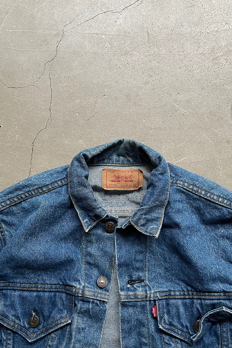 MADE IN USA 90'S 70506-0214 4TH TYPE DENIM JACKET / INDIGO [SIZE: 38 USED]