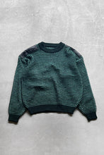 画像をギャラリービューアに読み込む, LEATHER SWICHING SWEATER / GREEN [SIZE: XL USED]
