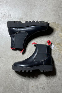 MADE IN ITALY SIDE GOA LEATHER BOOTS / BLACK [SIZE: 41(27.0cm相当) USED]