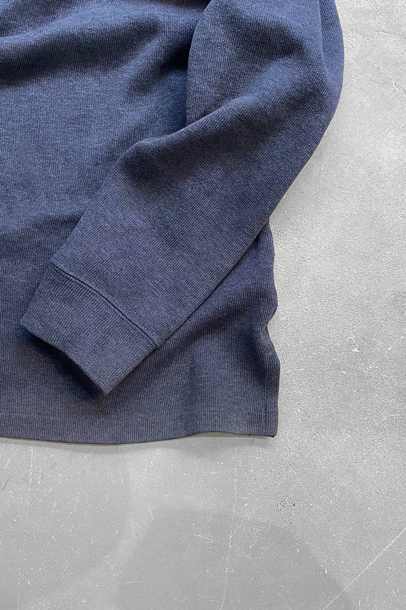 90'S EXCLUSIVE DECORATION HALF-ZIP SWEATSHIRT / NAVY [SIZE: M USED]