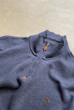 画像をギャラリービューアに読み込む, 90&#39;S EXCLUSIVE OF DECOLATION HALF-ZIP SWEATSHIRT / NAVY [SIZE: M USED]
