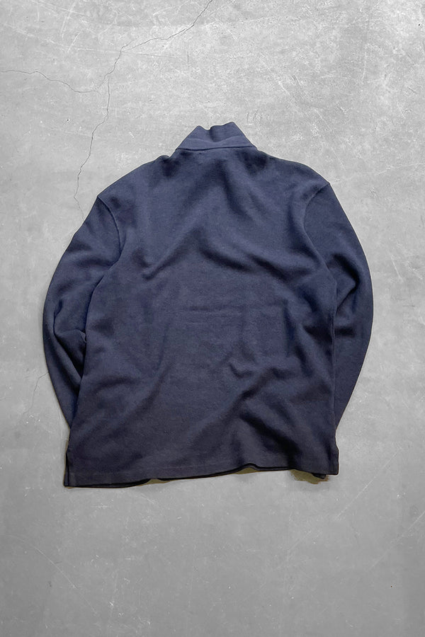 90'S EXCLUSIVE DECORATION HALF-ZIP SWEATSHIRT / NAVY [SIZE: M USED]