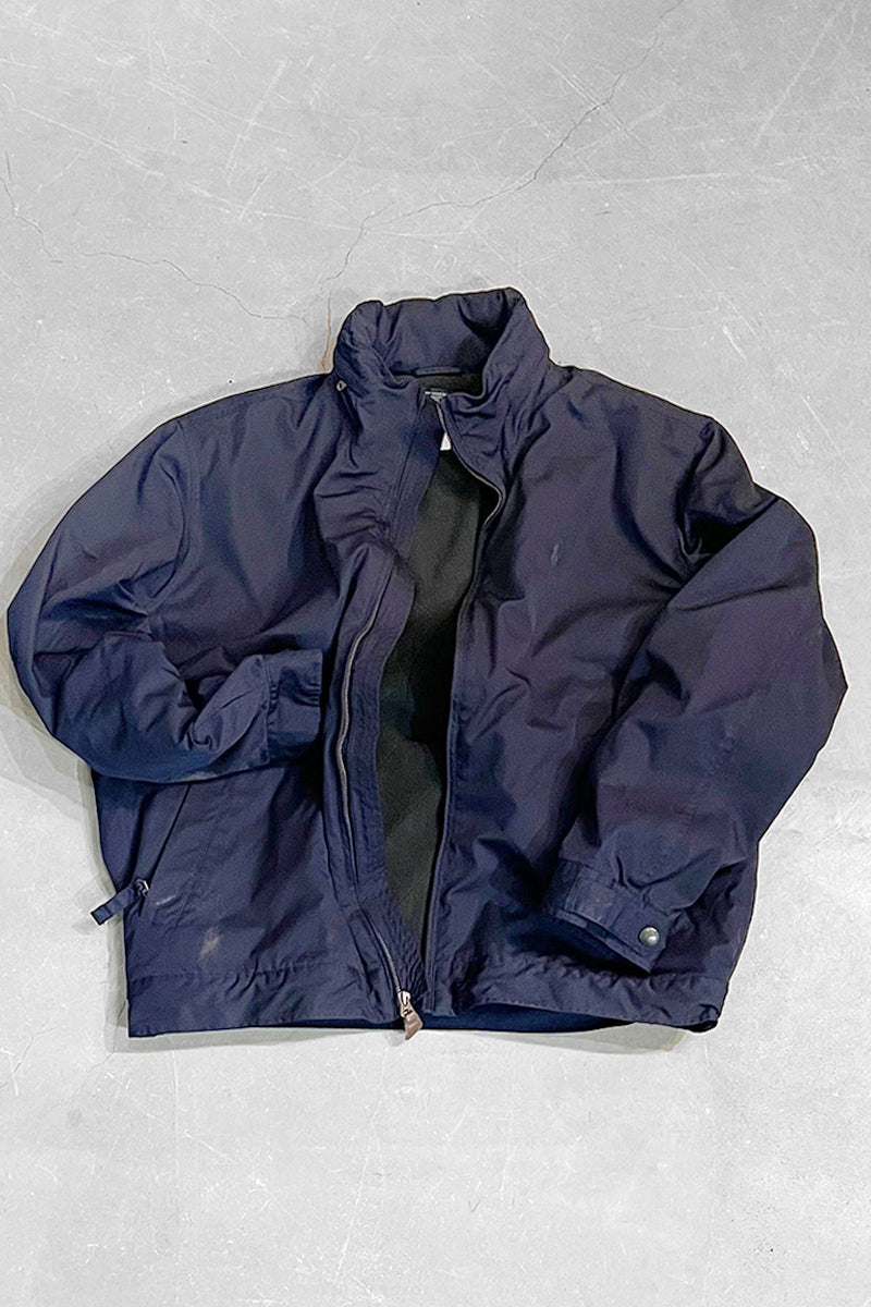 90'S INNER FLEECE ZIP JACKET / NAVY [SIZE: L USED]