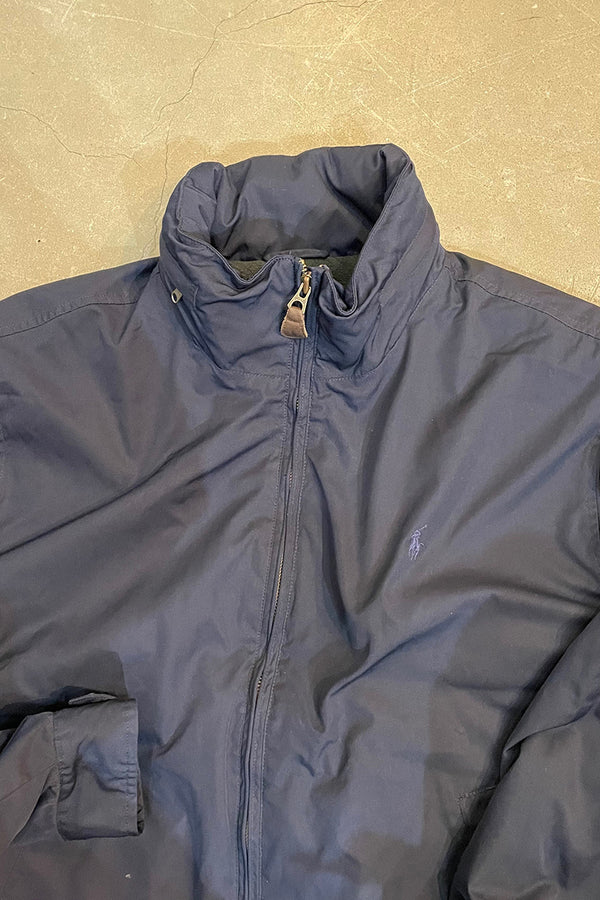 90'S INNER FLEECE ZIP JACKET / NAVY [SIZE: L USED]
