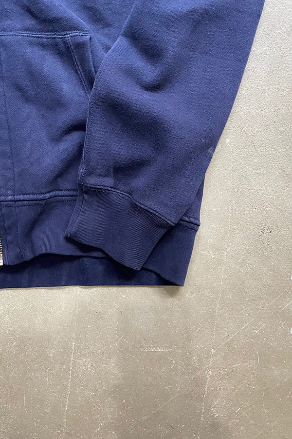 90'S EXCLUSIVE DECORATION ZIP UP SWEAT HOODIE / NAVY [SIZE: XL USED]