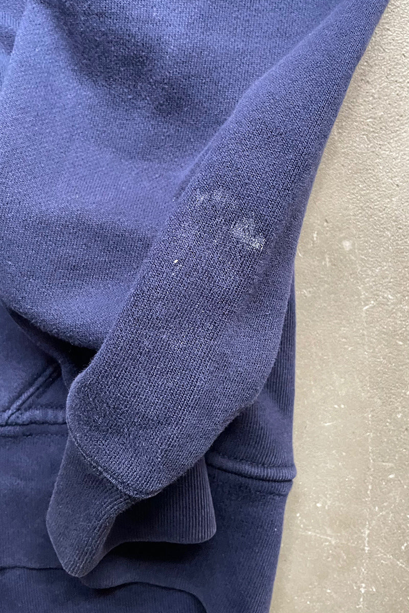 90'S EXCLUSIVE DECORATION ZIP UP SWEAT HOODIE / NAVY [SIZE: XL USED]