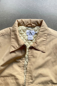 Y2K EARLY 00'S RIP STOP NYLON ZIP JACKET / NATURAL [SIZE: L USED]