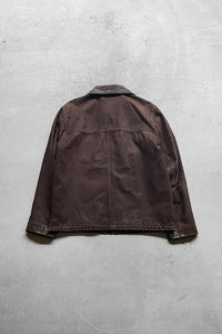 90'S LEATHER JACKET / BROWN [SIZE: M USED]