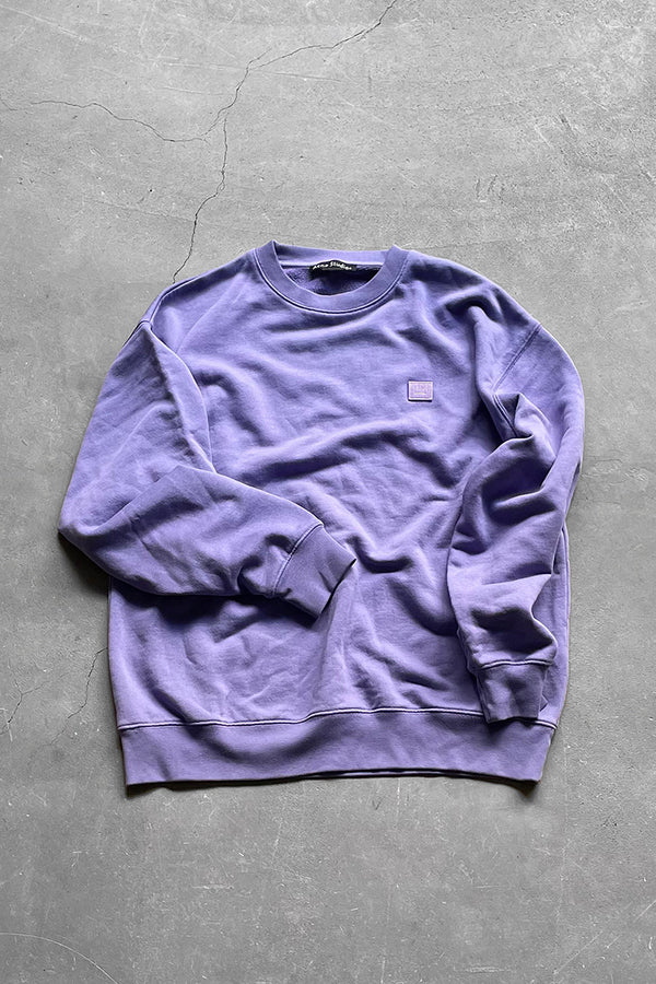 MADE IN PORTUGAL FACE LOGO PATCH SWEATSHIRT / PURPLE [SIZE: XS USED]