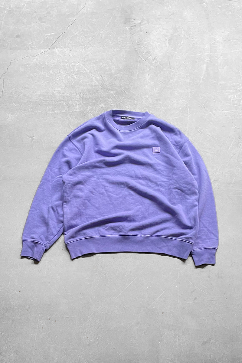 MADE IN PORTUGAL FACE LOGO PATCH SWEATSHIRT / PURPLE [SIZE: XS USED]
