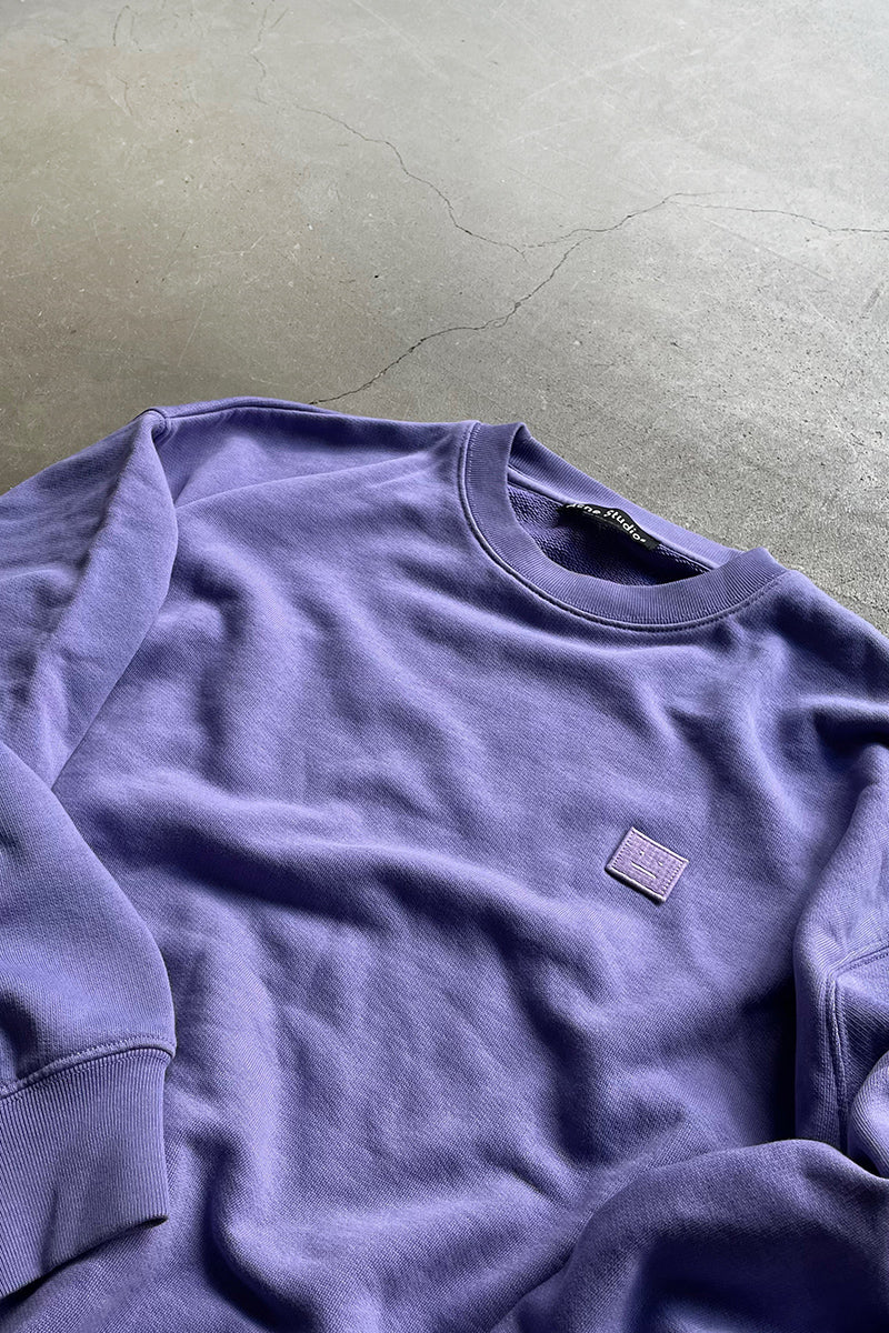 MADE IN PORTUGAL FACE LOGO PATCH SWEATSHIRT / PURPLE [SIZE: XS USED]