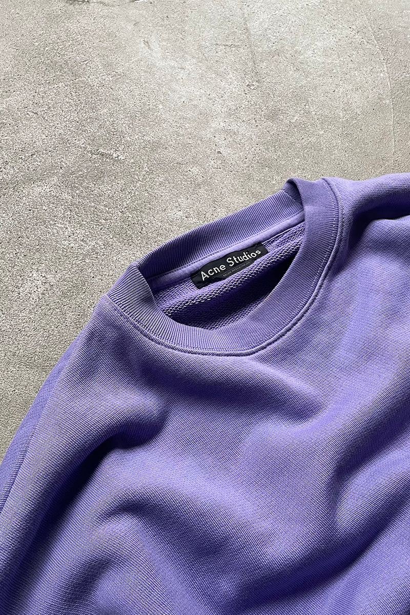 MADE IN PORTUGAL FACE LOGO PATCH SWEATSHIRT / PURPLE [SIZE: XS USED]