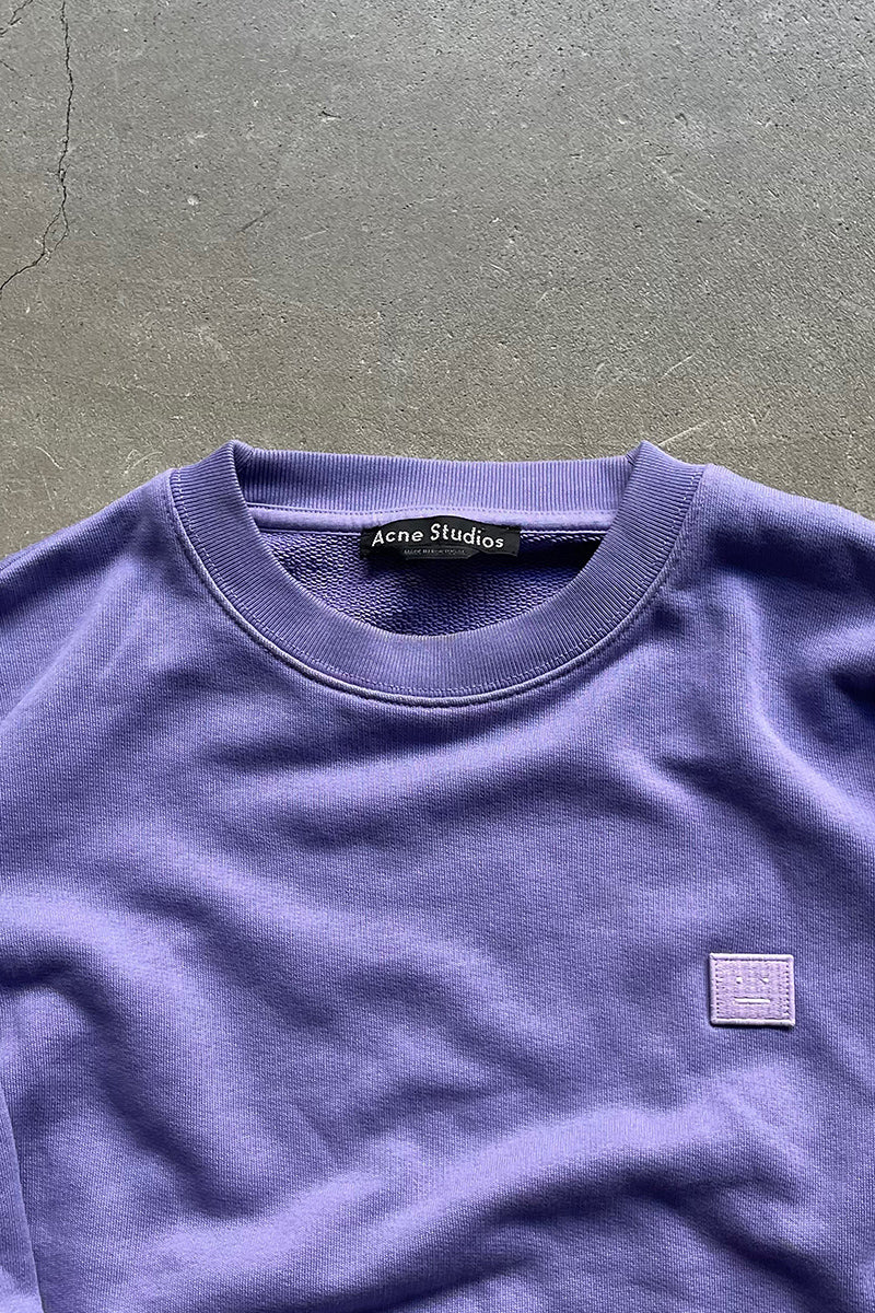 MADE IN PORTUGAL FACE LOGO PATCH SWEATSHIRT / PURPLE [SIZE: XS USED]