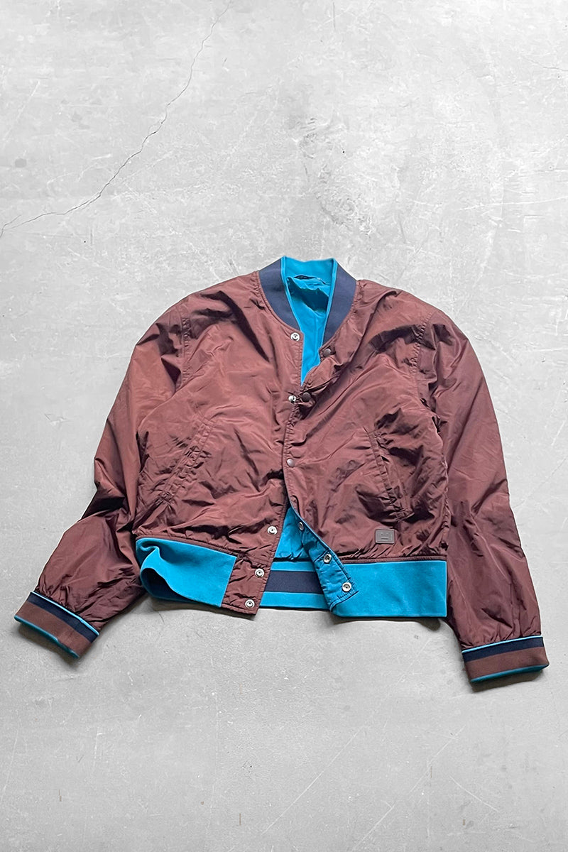 REVERSIBLE NYLON PUFF JACKET / BROWN [SIZE: S USED]