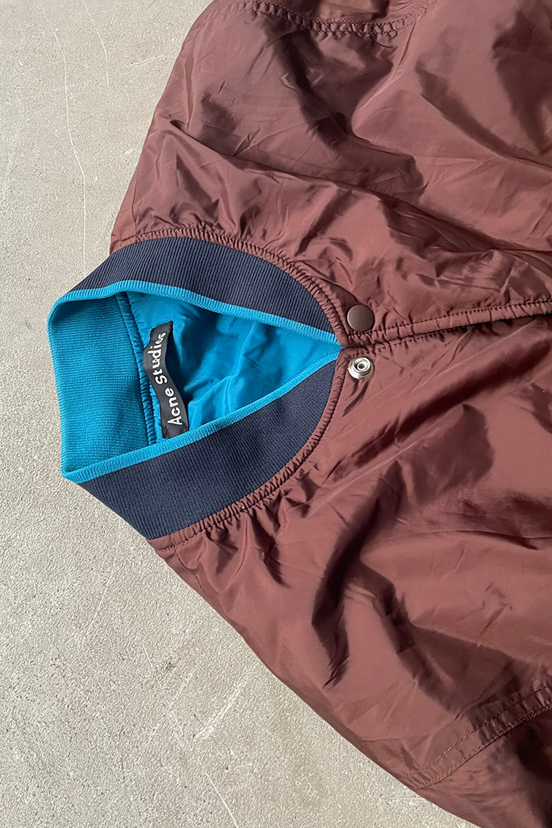 REVERSIBLE NYLON PUFF JACKET / BROWN [SIZE: S USED]