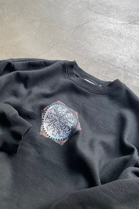 PRINT SWEATSHIRT / BLACK [SIZE: L USED]