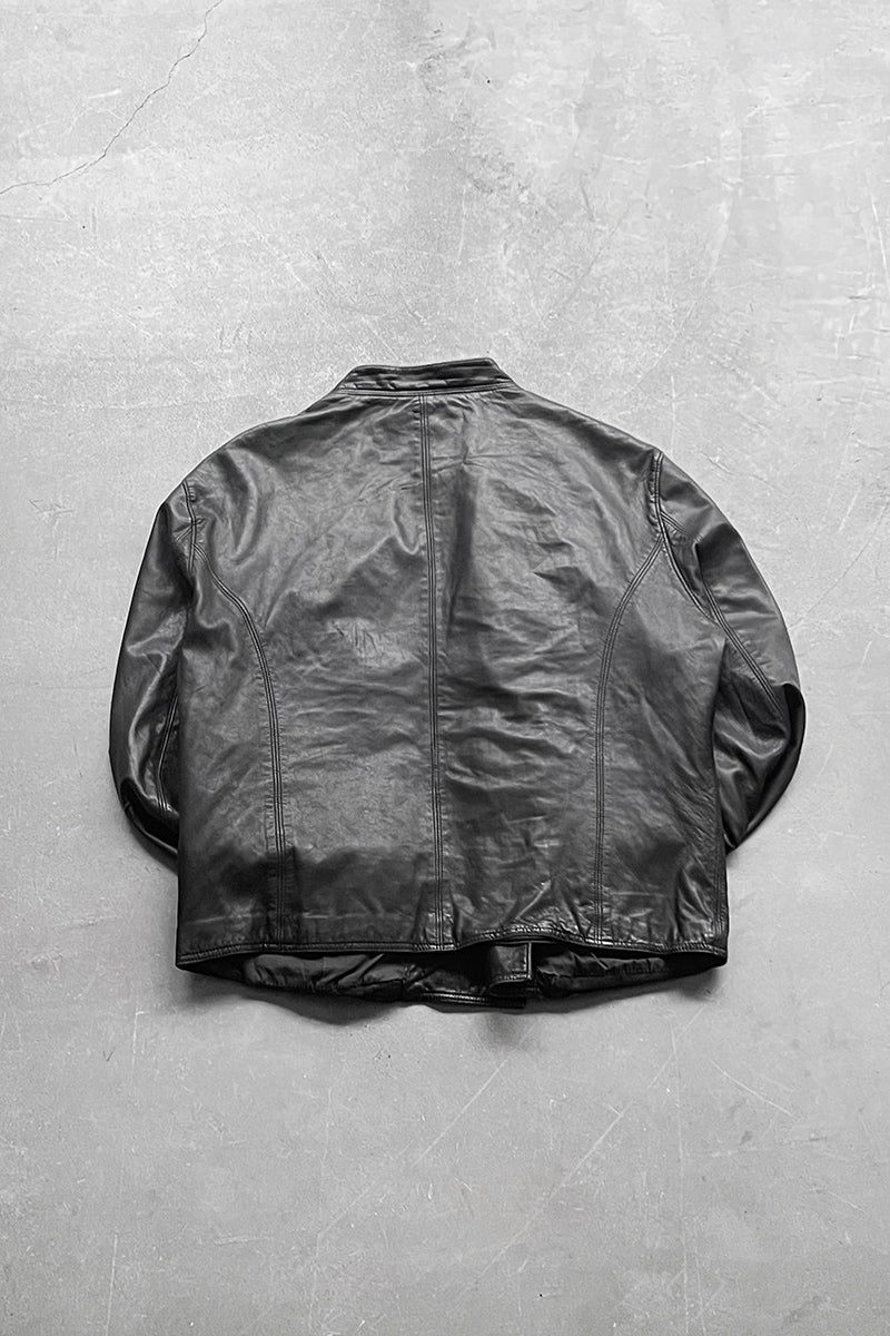 LAMB LEATHER RIDERS JACKET / BLACK [SIZE: M USED]