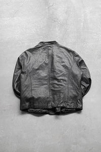 LAMB LEATHER RIDERS JACKET / BLACK [SIZE: M	 USED]