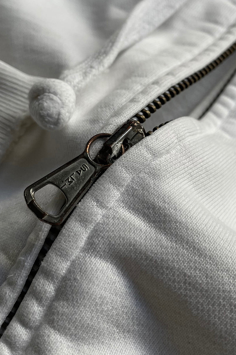 90'S ZIP SWEAT HOODIE / WHITE [SIZE: L USED]