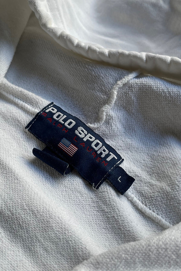 90'S ZIP SWEAT HOODIE / WHITE [SIZE: L USED]