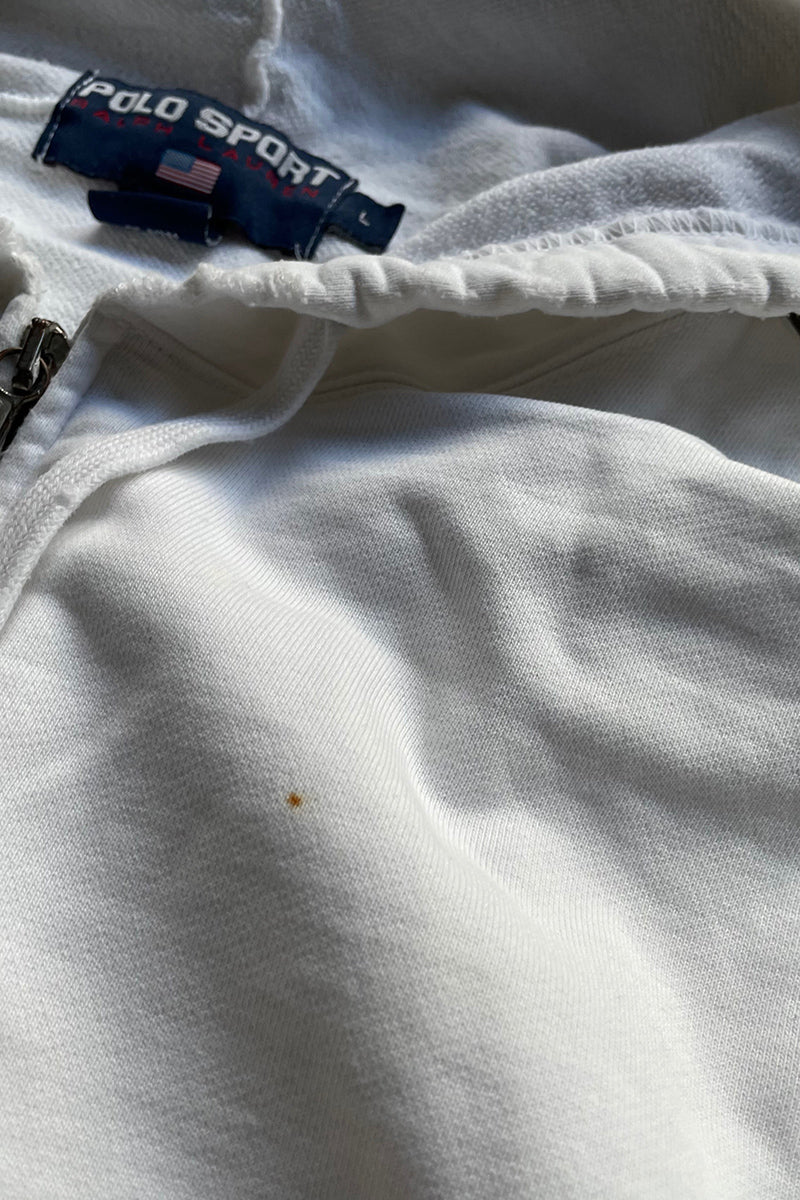 90'S ZIP SWEAT HOODIE / WHITE [SIZE: L USED]