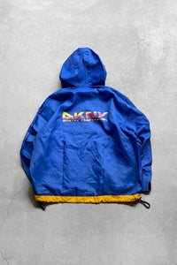 90'S ZIP NYLON HOODIE JACKET / BLUE [SIZE: XL USED]