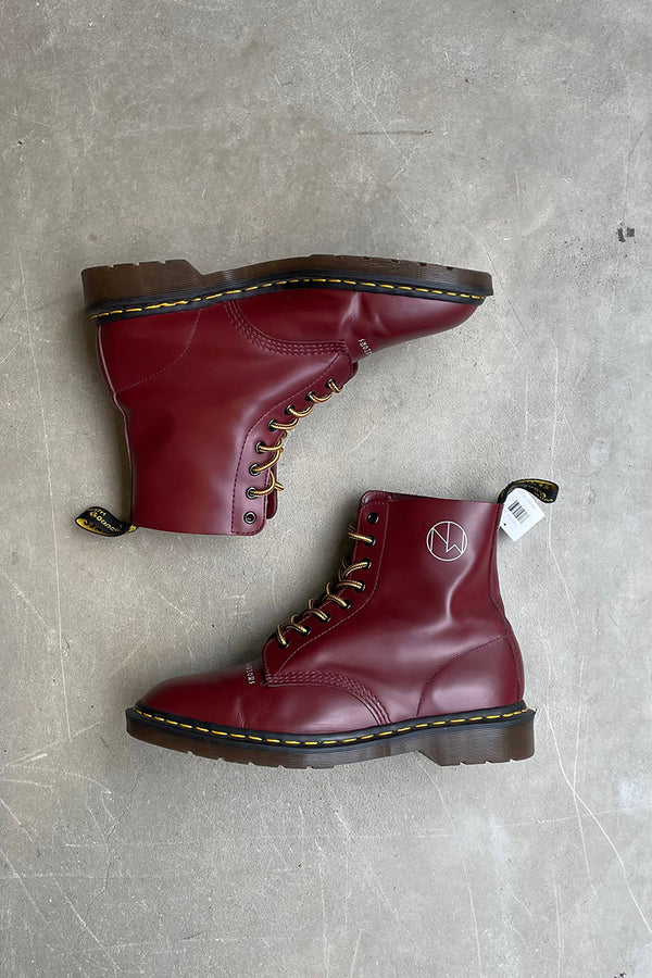 MADE IN ENGLAND 8-HOLE LEATHER BOOTS / BURGUNDY [SIZE US10.0 (28.0cm equivalent) USED]