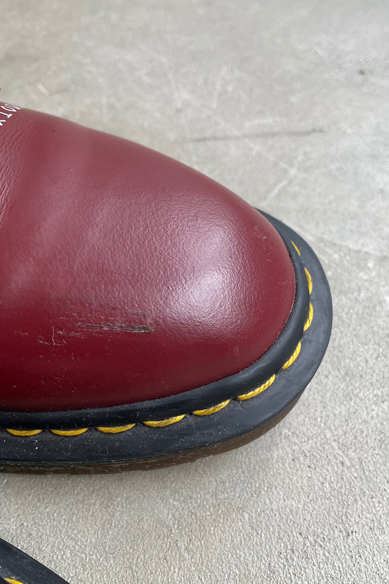 MADE IN ENGLAND 8-HOLE LEATHER BOOTS / BURGUNDY [SIZE US10.0 (28.0cm equivalent) USED]