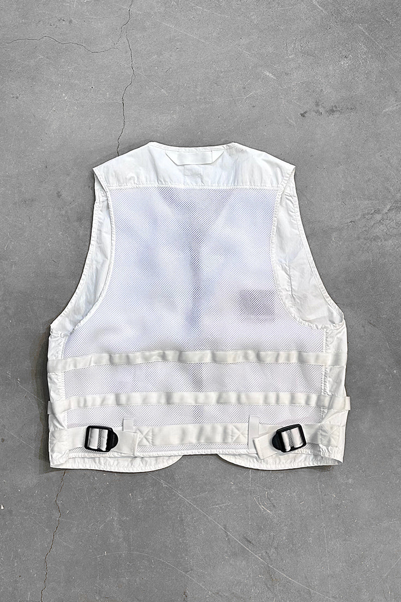 DOUBLE ZIP FLAT NYLON VEST / WHITE [SIZE: M USED]